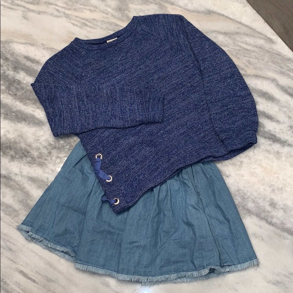 Zara girls 2 piece skirt and sweater set size 7/8